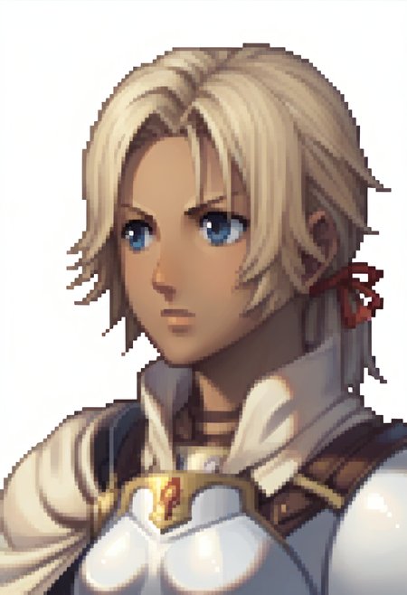 score_9, score_8_up, score_7_up, source_anime, BREAK 1girl, <lora:zs_FEDSPortraitsXL:1> fedsportraits, portrait, white background, <lora:CatherineFE-pdxl:1> defCath, short hair, ponytail, hair ribbon, dark skin, breastplate, pauldrons, capelet