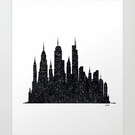 <lora:Maximalist_Drawing_BW:0.9> PStyl3, cityscape, negative space
