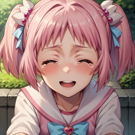 score_9, score_8_up, score_7_up, source_anime,
kiramekimamika, short twintails, pov, looking at viewer, blush, smile, open mouth, upper teeth only, closed eyes, tears