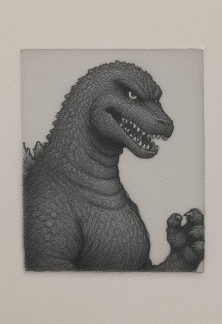 traditional media \(artwork\),monochrome,sketch,rough sketch,paper texture, 1monster, solo, giant godzilla reptillian, sharp teeth, dorsal plates, spines, feral, realistic scales, detailed scale texture, furry male, solo, plantigrade, portrait, upperbody, solo, extremely detailed, Macro detailed realism style, creature, scales, textured skin, sharp teeth, claws, spikes, back spikes, Masterpiece,Sharp focus,UHD,Polaroid,High quality,Perfect,Atmospheric,64k,8k,CCTV,Telephoto,