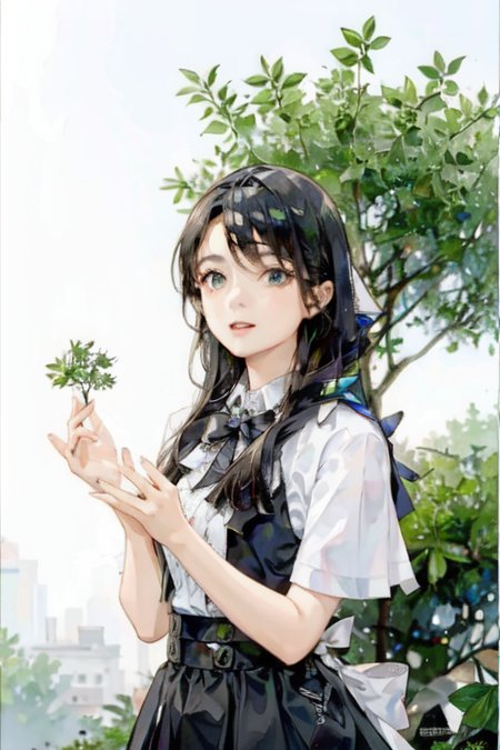 1girl,hill,tree,ultra high res, detailed shadow, best quality,(front lighting), <lora:shuicai_v1:0.7>, <lora:zhaojinmai_v1:0.7>
