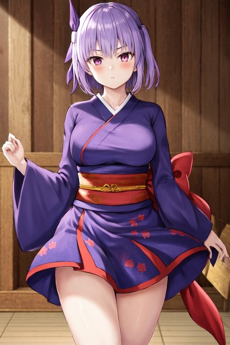 masterpiece, best quality, highres, 1girl, ayane, obi, purple japanese clothes <lora:doa_ayane:1>