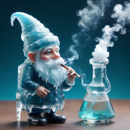 Ice gnome smoking a bong
,  <lora:Ice:1>,smoke