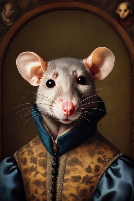 <lora:Sofonisba Anguissola Style:1>Sofonisba Anguissola Style - a lady portrait with a face of a rat in a style of renaissance portrait