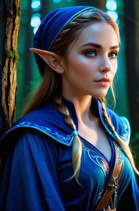 breathtaking female elf mage at night in the forest, atmospheric, cinematic, high detail, masterpiece   <lora:S4ndr4_mo6:0.75>S4ndr4 . award-winning, professional, highly detailed