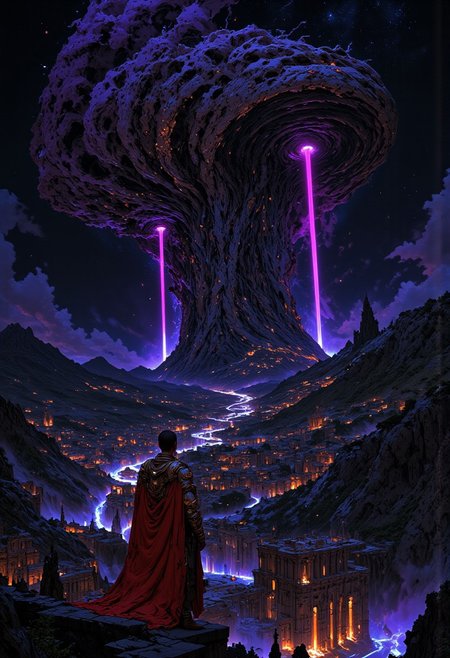 The expanse of hills rolled away like swells on a sea under a thousand stars. 