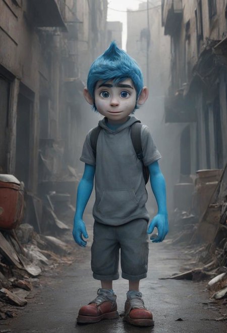 full body, one single individual, zayn malik ((The smurf)), the smurf background movie, (4k, 8k, extreme detail, ultra quality, HD, high definition, HDR, high dynamic range, octane render, Masterpiece, best quality, colorful, 8k wallpaper, Volumetric Lighting, best shadows, crisp clear ultra definition, hyper realistic realism)