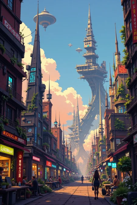 a city full of futuristic and science fiction buildings beautiful  cyberpunk landscape, early morning, woman, very intricate, very detailed, sharp, bright, colorful, <lora:Hand v2:0.5> <lora:Anti-Blur:1><lora:Insane Detail Slider:0.25>  <lora:flux.1_lora_flyway_Epic-detail_v2:0.3> <lora:fluxenhancer:0.25> <lora:ROWER:0.6> <lora:flux-charmer-v1-1:0.4> <lora:CPA:0.6>