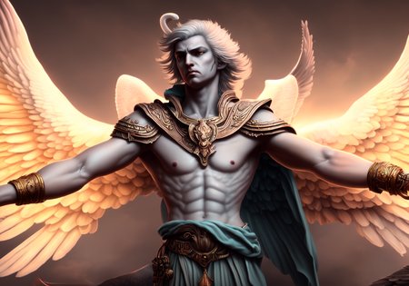 textless, best quality, War in Heaven (serphm:1.3) Archangel holding god Weapon, battling demons in another world, ggffff666666