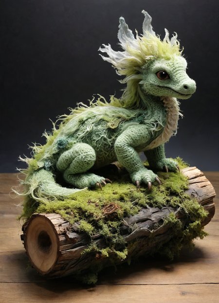 marketplace, casing,lunar landscape,moss-covered logs,root-like eclipse chaos asian drake-like Coatl,   translucent ,
,Crochet craft style, versatile and creative, yarn