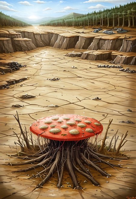 picturesque lake surrounded by a forest but is in a polluted dystopian landscape, in the foreground there is lake sign with the text" Croeso y llyn gellynoth. Oes yn y cont Iwan dewch"text:" <lora:text:.8>, human fecal matter on floor, wasteland, <lora:falloutlandsdxl:0.8>,  falloutlandsdxl, landscape, best quality, masterpiece, ruined city, nuclear explosion, mushroom cloud