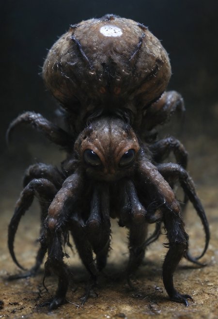 a new animal, hybrid between a creepy  black  (octopus:1.1) and a spider tarantula, Sci-Fi Naturalism Fusion, <lora:zavy-cntrst-sdxl:1>, <lora:MJ52:0.2>
