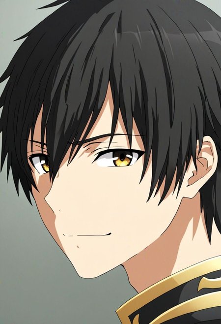 high resolution, solo, best quality, 1Boy, Kanie Seiya, Black Hair, portrait, looking at viewer, focused gaze forward, upper body, head upright, happiness, OverallDetail