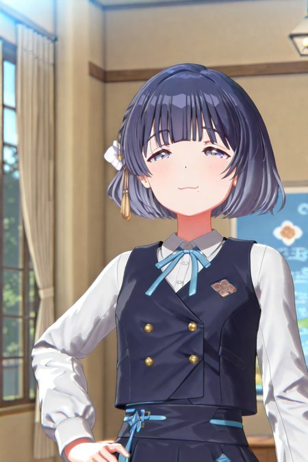 shiny skin, posing, 
<lora:gaku3d.il:1.0>,
gaku3d,
misuzu, 
half-closed eyes, smug,