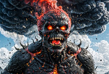 According to the rules, in such cases, it was supposed to become a black impenetrable cloud, fill the entire space with itself, catch up with  red DEVIL SPAWN horror and look at him with an ominous luminous look from nowhere and from everywhere, which Bomchi immediately did.  Feeling of fear, feeling of horror,rich colors, ultra clear image, more realistic, high resolution photos, 8K HD wallpapershigh quality, intricate details,  ultra detailed, ,depth of field, 8k resolution trending on Artstation Unreal Engine 5, Epic,detailed background, <lora:xl_more_art-full_v1:1.2>  <lora:JuggerCineXL2:0.8> , Cinematic,  <lora:EnvyActionShotXL01:0.8> action shot