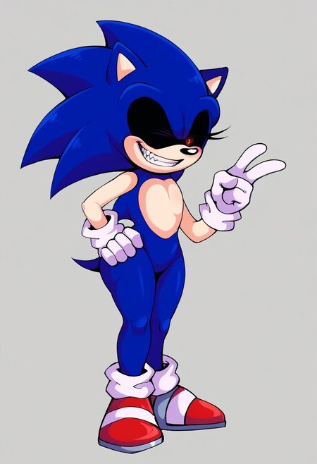 score_9, score_8_up, score_7_up, source_anime BREAK, moonlightdrawing, 2d, (wide hips), thick thighs, cute, sexy, dynamic pose, hand back, wink, full body, 
1boy, solo, hedgehog, sonic the hedgehog, gloves, smile, grin, animal ears, white gloves, red eyes, simple background, teeth, grey shoes, body fur, hand on own hip, tail, full body, blue fur, leg up, looking at viewer, blue fur, two-tone fur, sideways mouth, colored sclera, glowing, black sclera, happy, glowing eyes, clenched teeth, pale skin, dark pale skin