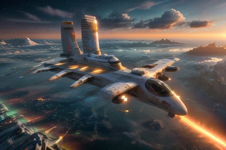 exceptionally detailed concept-art illustration, absurdres, 8k, scifi fantasy. up in the stratosphere, floating cloudcity, sky docks, where ultra-cool trans-atmospheric shuttles called "cutters", are in the midst of landing or taking off. daytime, outdoors, cloudscape, implied scale, implied height, high resolution textures, pastel hues, [orange, pearl white, pink, ochre, onyx, cobalt], neon panel lighting strips, detailed background,