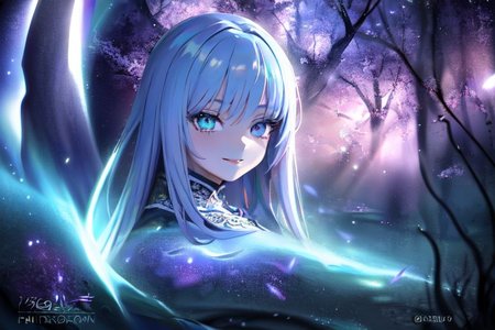 (masterpiece:1.4), 4K8K, (anime style), (high shutterspeed:1.4), (sharp edges), 
SyFyEye1, FanFo, 
femal angel  hands togather,  leaning foward, face focus, smile, closed mouth, 
wearing Celtic style dress, (Detailed face, Detailed eyes, Detailed lips), (solo), 
Fantastic Forest at fantasy night, Fantastic,
