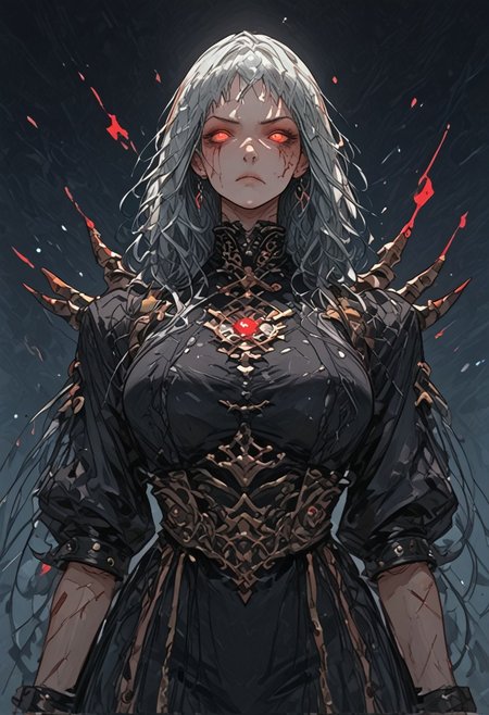 score_9, score_8_up, score_7_up, score_6_up, score_5_up, score_4_up,  Source_anime, full shot,"An imposing Uruk-hai warrior stands in the heart of a violent sandstorm, his muscular form barely visible through the swirling sands. His armor, battered and worn, glints under the dim light breaking through the storm, while his menacing eyes glow with fury. The wind howls as grains of sand whip around him, but he remains unfazed, gripping a massive, bloodstained sword. His rugged face, scarred from countless battles, is partially obscured by a tattered hood, adding to the aura of dread. The scene captures the raw power and savagery of the Uruk-hai, relentless even in the face of nature's fury."