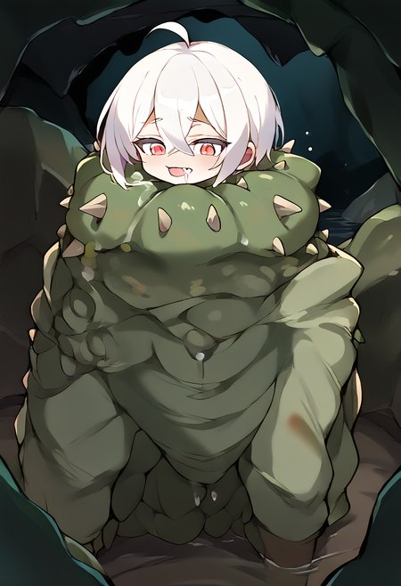 score_9,score_8_up,score_7_up,source_anime,zPDXL3,cave,
*//*,<lora:Like-Like_Concept:1.3>,likelike_monster,(spikes, fang:1.1),monster,solo,saliva,vore,restrained,disembodied head,implied sex,
*//*,<lora:Lynn_v1.0:1.0>,white hair,red eyes,
*//*,cowboy shot,dutch angle,dynamic pose,
