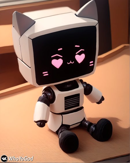 score_9, score_8_up, score_7_up, score_6_up,source_anime, rating_sensitive,
BREAK
<lora:Toy_Plushie_World_Morph:1.1> , end_plushie_morph, plushie, felt, made of felt, fabric toy, made of fabric, fabric texture, doll, chibi,
1girl, solo, dutch angle,
<lora:Kerfus:0.85> KERFUS, KERFUSPINK, robot, heart-shaped pupils, robotic cat ears,
full body, sitting on a table, outstretched arms,
neon living room background,
