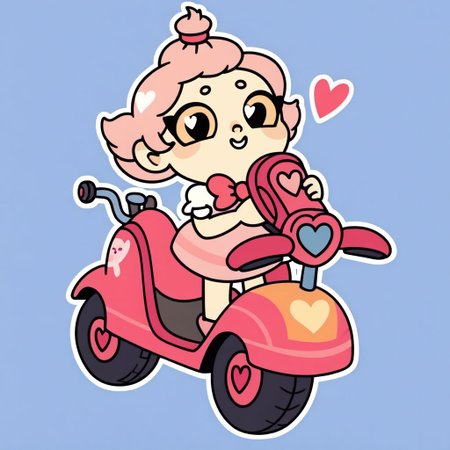 score_9, score_8_up, score_7_up, score_6_up,
digital art,
Pimpochka background, cartoon, outline,
tricycle,
toy, 
hearts, pink, bow,
game screenshot,
ho humans, object