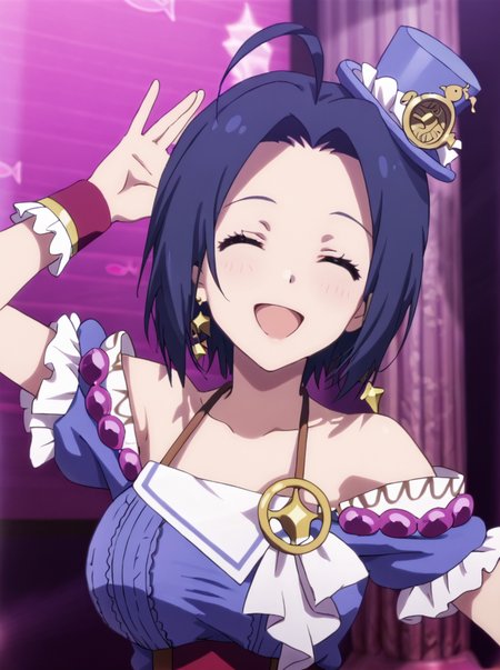 detailed background, posing, rating safe, 
 <lora:smothri.pony:1>,
smothri, azusa,
large breasts,  
seductive smile, closed eyes, open mouth, facing viewer,