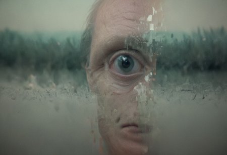 (numbers, binary code, computer circuits:0.6), (Split double exposure, torn paper effect), (capture the essence of free will, deep oranges, deep blacks, deep blues, airy aura, fog, silhouettes, computer parts, very carefree and happy, black chromes), (closeup pupils reflection of dying humanity:1.8), (artist design by Norman Bluhm and Erwin Blumenfeld), (5mm, bokeh, blur, rim lighting, film grading, cinematic lighting, film still), (art definition by Hans Bellmer and Stephen Gammell), (digital hud overlay, lots of data points, numbers and metrics, blueprint of human heart:1.1),