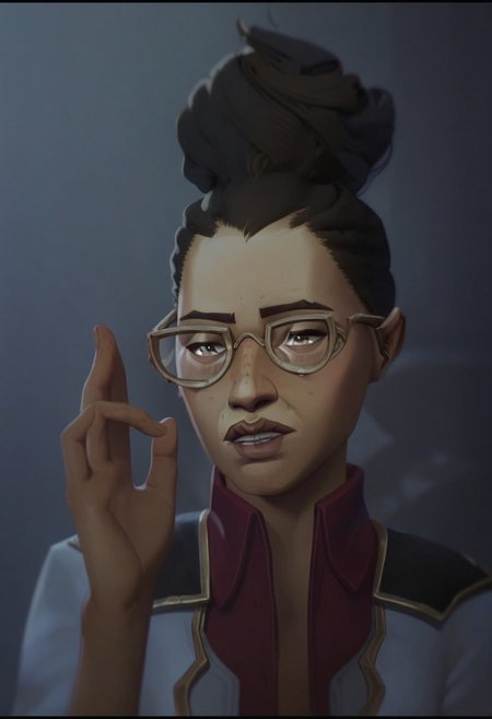 score_9, score_8_up, score_7_up, score_6_up,  
skyy0ung, SkyYoung ,Sky Young /(league of legends arcane/), solo, short hair,  shirt, black hair, 1boy, jacket, male focus, parted lips, glasses, teeth,  collared shirt, hand up,   red shirt, portrait, freckles, very short hair ,/(league of legends arcane/),