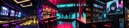 highly insanely detailed, masterpiece, top quality, best quality, highres, 4k, 8k, RAW photo, (very aesthetic, beautiful and aesthetic), 
__lazy-wildcards/subject/env-bg-interior/cyberpunk_club/prompts__, 
<lora:Cyberpunk_Club:0>, 
(1girl:1.3), 1other, 
__lazy-wildcards/dataset/background__,âââ