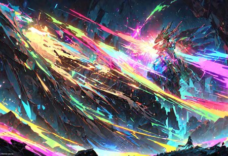 ((masterpiece, best quality, extremely detailed, absurdres)),(fantasic illustration, dynamic lighting), layered, on a futuristic moon, a giant robot dragon (guarded by bright luminous different sized spheres of different coloured lights:1.2), the earth can be seen in the sky, glowing luminous energy glowing through broken armour, <lora:flat2:-1.8>, (cinematic composition and lighting)