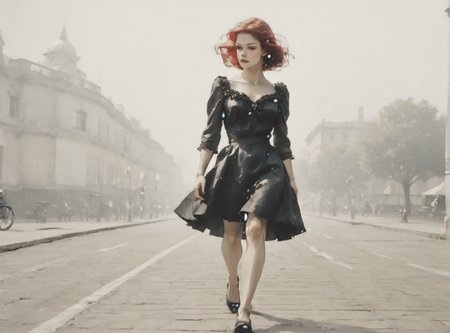 score_9, score_8_up, score_7_up, character in profile, walking, looking at surroundings, 1girl, pale skin, medium breasts, <lora:sm0k3XLP:1>, <lora:goth_clothes:1>, lollita dress, black dress, lollita, red details, Shoulder length hair, unnatural haircolor, <lora:Always_In_Flux_Style:1>, <lora:Urban_Liminal_Underground_Construction_Style_Background:1>,