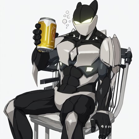score_9, score_8_up, score_7_up
BREAK
source_anime, BC-1 robot, <lora:BC1-000004:1>, sitting on a large white plastic chair, legs out in front, sitting idly, childlike, sitting playfully, holding up a can of beer in 1 hand, stoned, drunk,  <lora:Anime_Screencap:1>, screencap, blank simple background, white background