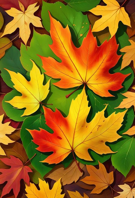 masterpiece, ultra HD, ultra detailed, ultra realist, hyperkraximalism, midjourneyv6.1, a pile of autumns color leaves, leaf, many leaves,green_leaf, autumn_leaf, yellow_leaf, orange_leaf, red_leaf, brown_leaf, light_effect