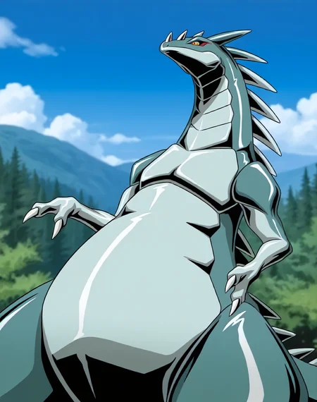 <lora:Metallisaur_(Shinzo)_(Illustrious)_(AD):1.35> Metallisaur, monster, Shinzo, 
exterior, vivid anime blue sky with detailed clouds, forest, 
dynamic action, monster, wide upper body, tail, thick thighs, thick body, male focus, ridged front body, ridged stomach, ridged chest, ridged neck, made of metal, end boss, unstoppable, strong, glossy metal body, rawr, 
BREAK: very awe, aesthetically pleasing, masterpiece, best quality, amazing quality, very aesthetic, perfect depth of field shot, 
masterpiece, best quality, amazing quality, very aesthetic, high resolution, ultra-detailed, absurdres, newest, scenery, {Prompt}, BREAK, detailed background, detailed hair, depth of field, volumetric lighting, 
BREAK: lazympos, lazypos (3),