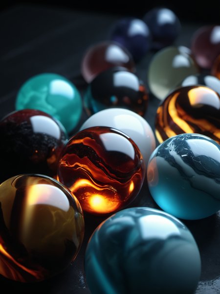 Hyperrealistic art marbles,, glow effects, godrays, Hand drawn, render, 8k, octane render, cinema 4d, blender, dark, atmospheric 4k ultra detailed, cinematic, Sharp focus, big depth of field, Masterpiece, colors, 3d octane render, 4k, concept art, trending on artstation, hyperrealistic, Vivid colors, extremely detailed CG unity 8k wallpaper, trending on CGSociety, Intricate, High Detail, dramatic . Extremely high-resolution details, photographic, realism pushed to extreme, fine texture, incredibly lifelike