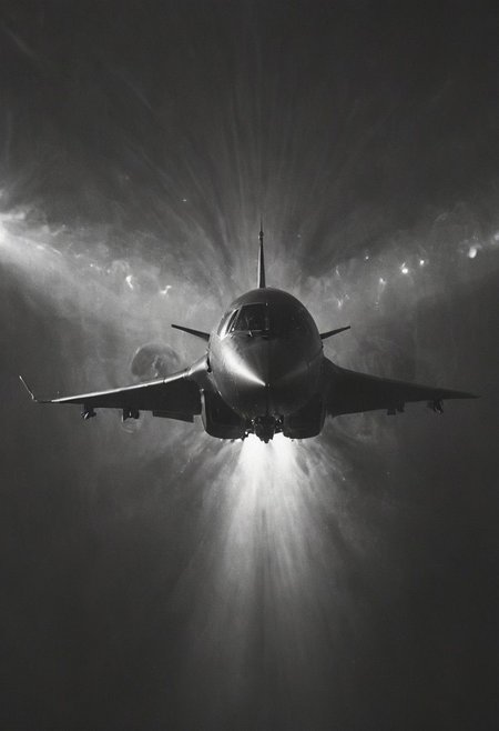 Create a vivid description capturing the essence of a close-up photograph inside the cockpit of a sleek, matte-black futuristic jet in flight. Highlight the discernible details: the pilot, confidently and mischievously smiling, with focused eyes locked onto the target. Convey a sense of high-speed motion, surrounded by billowing clouds, encapsulating the exhilarating and dynamic atmosphere within the cutting-edge aircraft.
 very detailed, atmospheric haze, Film grain, cinematic film still, shallow depth of field, highly detailed, high budget, cinemascope, moody, epic, OverallDetail, gorgeous, 2000s vintage RAW photo, photorealistic, candid camera, color graded cinematic, eye catchlights, atmospheric lighting, skin pores, imperfections, natural, shallow dof