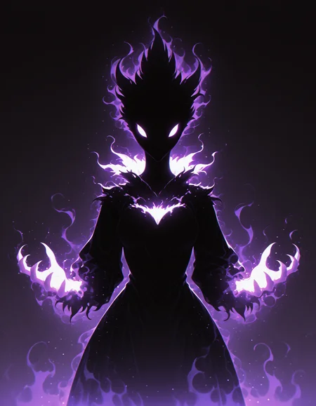<lora:Shadows_v2_Buns:0.7> sh4d0w, black silhouette, purple aura, glowing, solo, Combusken, masterpiece, best quality, amazing quality