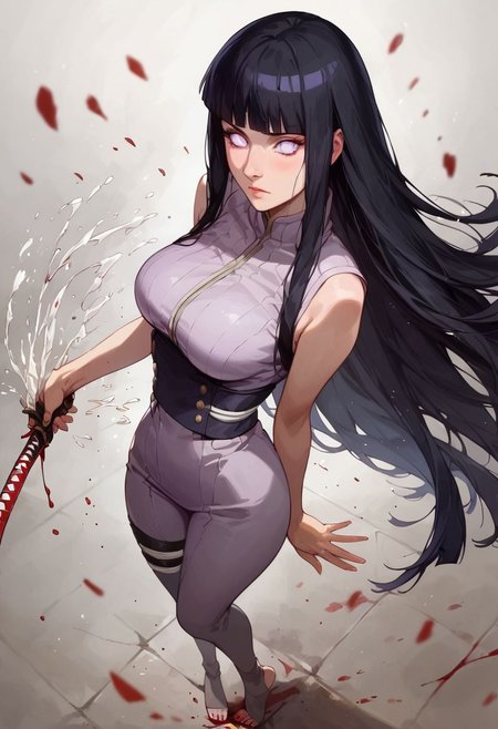 score_9, score_8_up, score_7_up, score_6_up, rating_explicit, rating_lewd, score_9, score_8_up, score_8, epiCPhoto, semi realistic,
 (best quality:1.1), (masterpiece:1.2), (realistic:1.2), (detailed:1.1), (highres, best quality:1.2),
1girl((hinataSDXL, 1girl, hyuuga hinata, purple eyes, white eyes, blunt bangs, black hair, hime cut) Perfect feet, beautiful face, Slim girl, mature woman, ((large breasts, narrow waist, wide hips))), long hair, Slim girl, skinny, (30 years old), from side, High angle perspective, bubble butt, 
(Ink illustration on parchment). Stealthy female ninja, blending into the shadows. Tight bodysuit adorned with subtle glowneon patterns, enhancing her stealth in the darkness. Eyes glowing with intensity, focused on her target. A sudden burst of sparks as she unsheathes her katana, ready to strike. Moonlight filters through the canopy above, casting an ethereal glow. ink splashes, rough ink sketch, moody, gloomy, dark picture, high contrast, stylized.