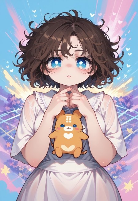 score_9, score_8_up, score_7_up,
masterpiece, best quality, detailed, amazing quality,
detailed background,
detailed eyes, clean eyes, 
dynamic pose,
solo, 1woman, woman,
easynegative, pastel colours, cute, heart, blush, chibi,
slutty_m3l0dy, pale skin, short hair, blue eyes, dark brown hair, messy hair, curvy