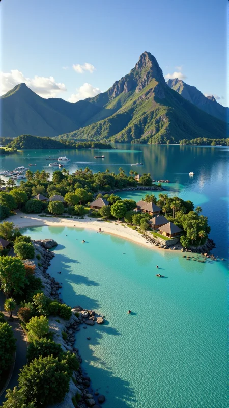 photo, photography, Fujifilm XT-4 Viltrox, Bora Bora, French Polynesia landscape, morning, very intricate, very detailed, realistic. sharp, bright, colorful, film grain, high contrast, <lora:Anti-Blur:1><lora:Insane Detail Slider:0.25>  <lora:flux.1_lora_flyway_Epic-detail_v2:0.3> <lora:fluxenhancer:0.25>