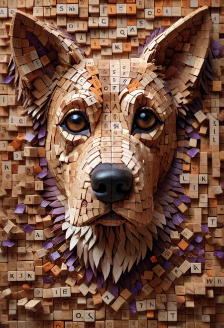 reality-shot, realism, realistic photography of a very detailed scrabblestyle Blink Dog, awesome appearance, magical landscape with enchanted elements, fantasy art style, purple, red, orange theme, intricate details, ultra sharp, exquisite detail, flawless composition, vivid colors, masterpiece, exciting background  <lora:scrabblestyleXL_LoRA:1>