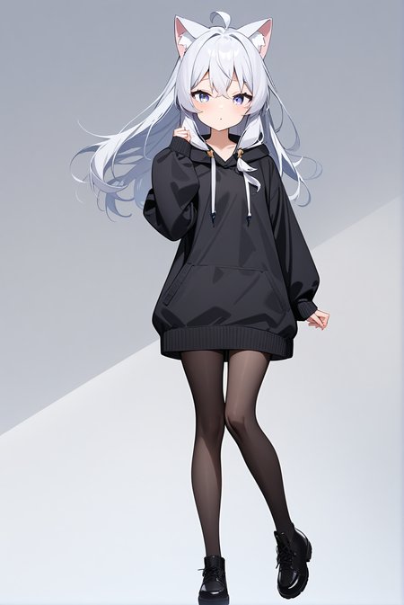 cat girl, mm-elaina, ahoge, 1girl, solo, skinny, masterpiece, absurdres, high quality, highres, best quality, (full body:1.20), recent <lora:mm-elaina-V02-000003:0.5>