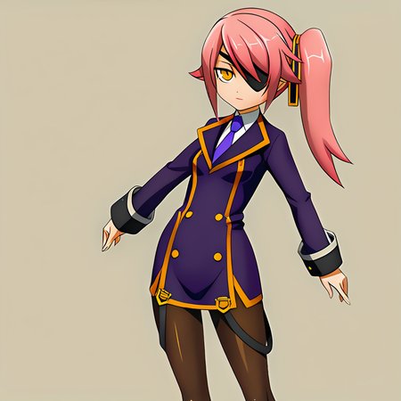 anime artwork illustrating Konoe_Ayatsuki_Mercury \(XB\), 1girl, solo, yellow eyes, long hair, skirt, simple background, breasts, small breasts, pink hair, pantyhose, uniform\(XB\), side ponytail,eyepatch. created by japanese anime studio. highly emotional. best quality, high resolution, Konoe_Ayatsuki_Mercury \(XB\), 1girl, solo, yellow eyes, long hair, skirt, simple background, breasts, small breasts, pink hair, pantyhose, uniform\(XB\), side ponytail,eyepatch, highly detailed, sublime, sharp focus, candid, extremely cute, cinematic, elegant