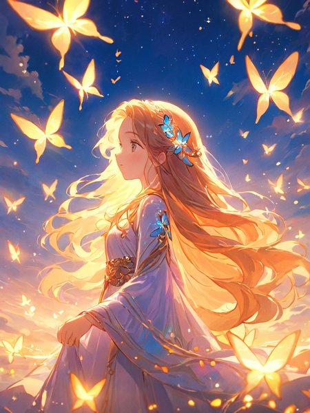 <lora:shenmingshaonv_xl:1>,(\shen ming shao nv\),(\shen ming shao nv\),glowing butterfly,1girl,long hair,solo,stand