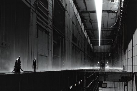 highly insanely detailed, masterpiece, top quality, best quality, highres, 4k, 8k, RAW photo, (very aesthetic, beautiful and aesthetic),  
tsutomu nihei,nihei_tsutomu,blame!,blame gakuen!,abara,TNstyle,sidonia_no_kishi,machinery,fence,bridge,star \(sky\),starry sky,light particles,ventilation fan,ventilation shaft,concrete walls,metal walls,drainpipe,toha heavy industries,buildings,clouds,dark sky,black sky, 
<lora:blameLora_v10:0.8>, 
(1girl:1.3), 
solo focus, 
flare,fog,wet,wet body,rain,raining,night,neon lights,twilight,âââ