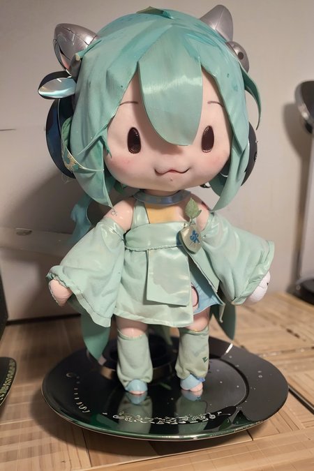 masterpiece, best quality,fu1fu,character doll,chibi,green hair,short hair,
