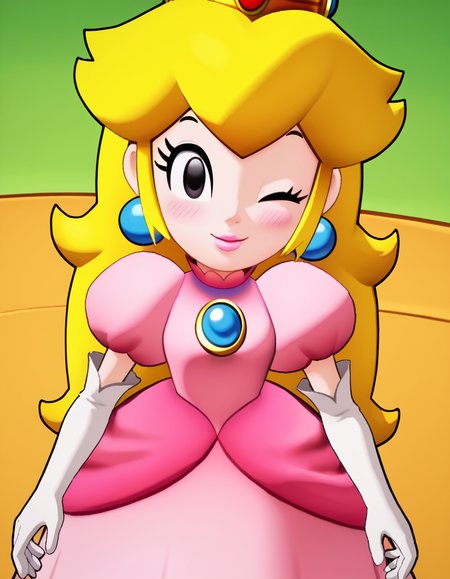score_9, score_8_up, score_7_up, source_anime, <lora:princess-peach-brothership-ponyxl-lora-nochekaiser:1>, princess peach, blonde hair, black eyes, long hair,, crown, dress, gem, gloves, pink dress, puffy short sleeves, puffy sleeves, short sleeves, white gloves,, bowling alley, lanes, pins, balls, fun, , <lora:guided-hand-on-cheek-ponyxl-lora-nochekaiser:1>, guided hand on cheek, hand grab, hand on another's cheek, hand on another's face, looking at viewer, pov, pov hands, smile, blush, one eye closed, caress, caressing cheek, looking at viewer, solo,, dutch angle, cowboy shot