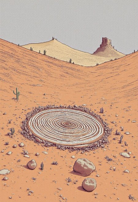 (Sand Art – Desert of Forgotten Names)
A living sand installation in which wind patterns shift grains of colored sand to slowly reveal and then erase thousands of handwritten names. The wind itself "paints" new inscriptions, as if whispering forgotten stories across an ever-changing desert canvas.
, pinkpixelicious, aidmamj6.1,