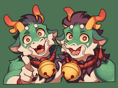 score_9, score_8_up, score_7_up, high quality, hires, male, duo, meesh, by meesh, anthro, furry, pointing at another, open mouth, red eyes, horns, bell, topless, looking at viewer, <lora:Greene:1>, <lora:Meesh_Style_B:0.8>, simple background